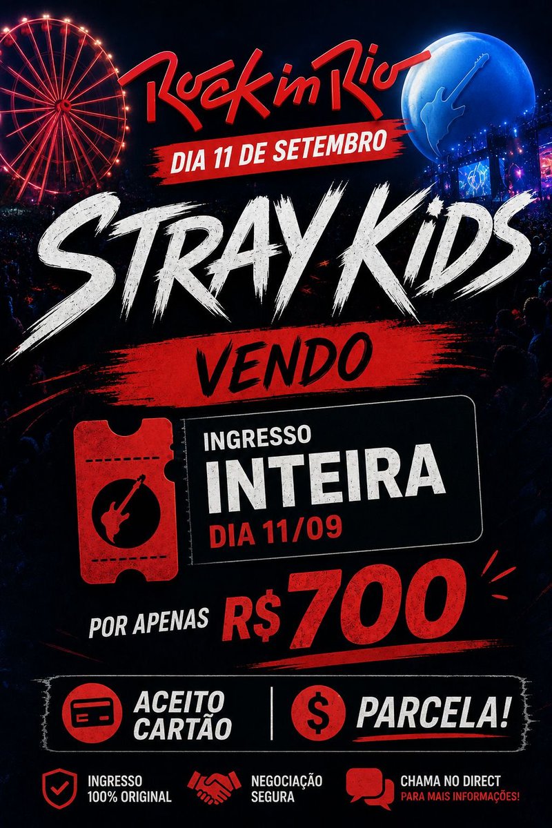 itsfeernandees's tweet photo. VENDO UM INGRESSO INTEIRA DO ROCK IN RIO PARA O DIA 11/09.

Uma amiga está vendendo com condições ótimas! O motivo da venda é pq cai no final de semana do aniversário dela e ela decidiu fazer festa, por isso ela está vendendo com um valor legal e pode parcelar! 

#rockinrio https://t.co/XdoBz8gfFS
