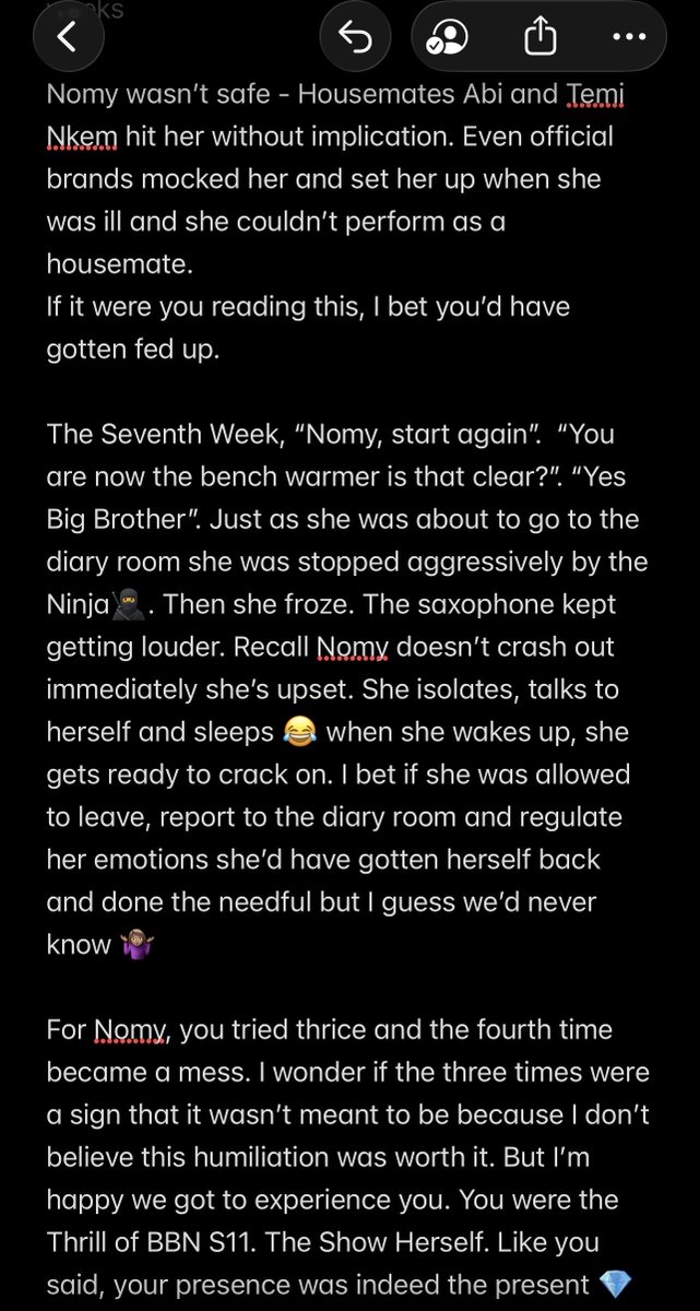 ibipov's tweet photo. I think I’m done grieving #Nomy #BBNaija https://t.co/fbH3NGLpM9