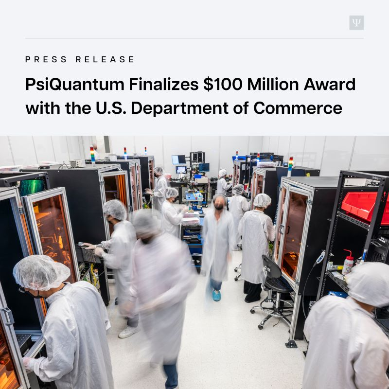 jyves94's tweet photo. PsiQuantum finalise un contrat de 100 millions $
Une subvention pour la recherche, accordée dans le cadre de la loi #CHIPSAct, qui permettra à #PsiQuantum de faire progresser le développement pour la fabrication de composants critiques aux #EtatsUnis
https://t.co/wiQFUWHKUq https://t.co/JMEuY4mXIk