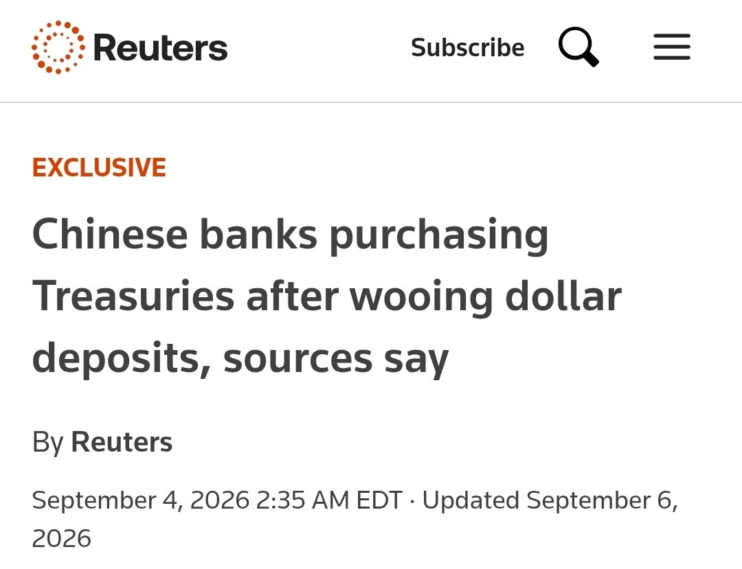 RJWriter's tweet photo. Update:

First the U.S. Treasury. Now, China.

They once were asking, "who's going to buy all this U.S. debt?"

A: Seems to be the two largest buyers in the 🌎

All roads lead back to #LearnTheGame™️ https://t.co/Rrrk0eu7fG
