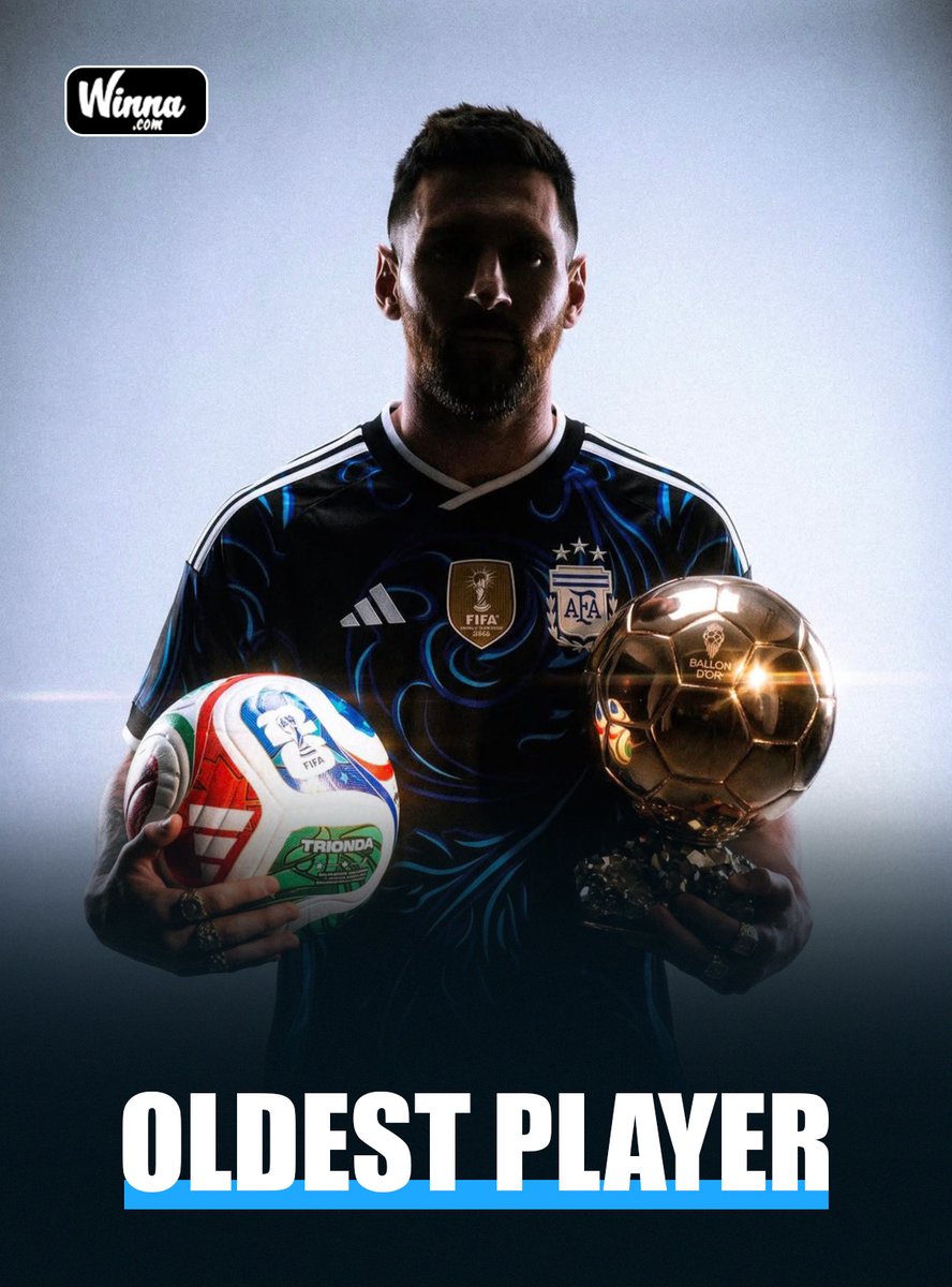 WinnaFC's tweet photo. 🚨| CRAZY FACT: Messi now surpasses Ronaldo as the oldest player nominated for the Ballon d’Or this century.🍷🐐 https://t.co/9umY5DBOv5