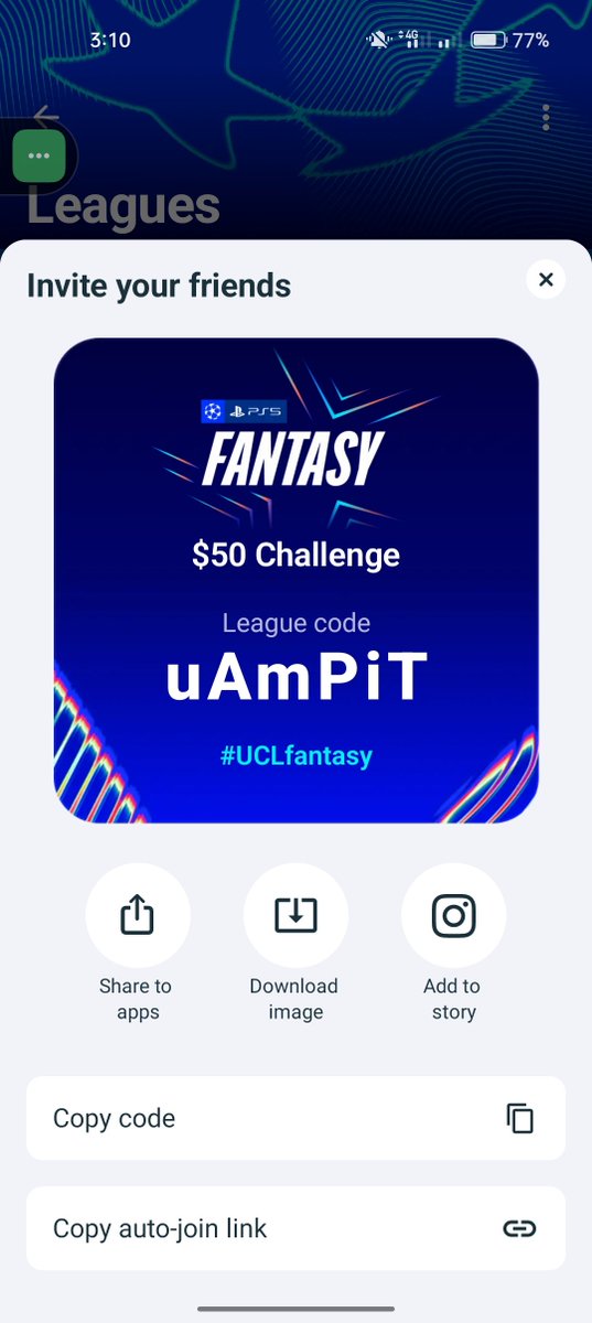 Maikajison's tweet photo. Fantasy challenge group ✨ 

we entertain ourselves through playing fantasy games here is the $50 challenge, here is the code.

uAmPiT

Maikaji!!! https://t.co/zQwy8hhcH0