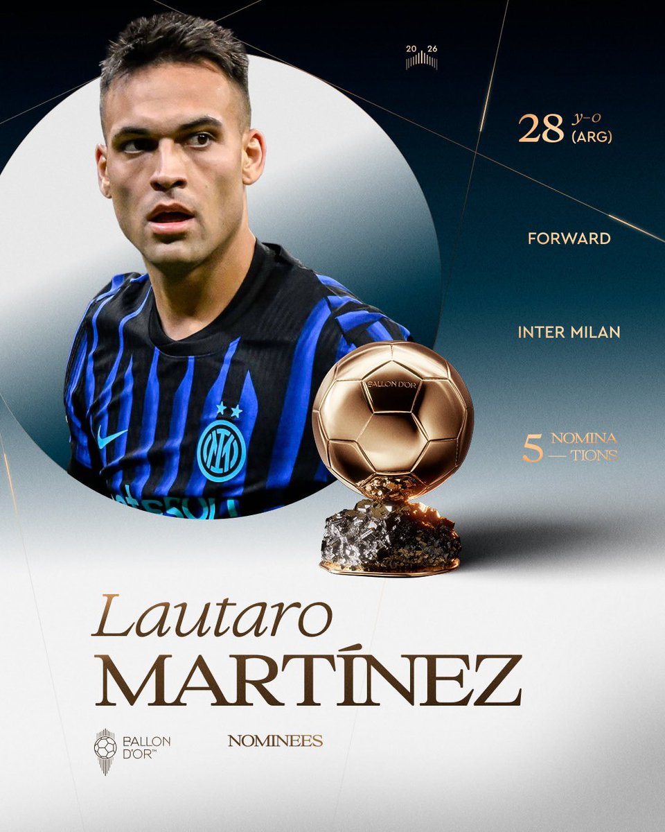 PeriodicoNA's tweet photo. #Lautaro al #PallonedOro 🏆🖤💙

Le altre italiane? Comparse.

Qui si prova a ridimensionare l’#Inter tra pressioni, polemiche e ostacoli. Fuori dall’Italia, però, la realtà non si può manipolare: l’Inter è tra le GRANDI d’Europa. 🌍

Il sabotaggio finisce dove iniziano i fatti. https://t.co/GJsLzFIPcP