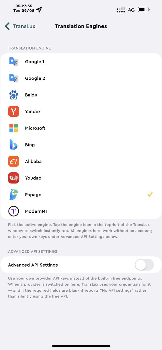 AnubisTweaks's tweet photo. Translux v1.3 Update Coming Soon: 
- Fixed the non-working free API 
- Added more free API engines 
- Added advanced API settings for users to use their own APIs 
- Introduced a new free Google OCR engine 
- Included minor fixes https://t.co/sFiCRaXRk3