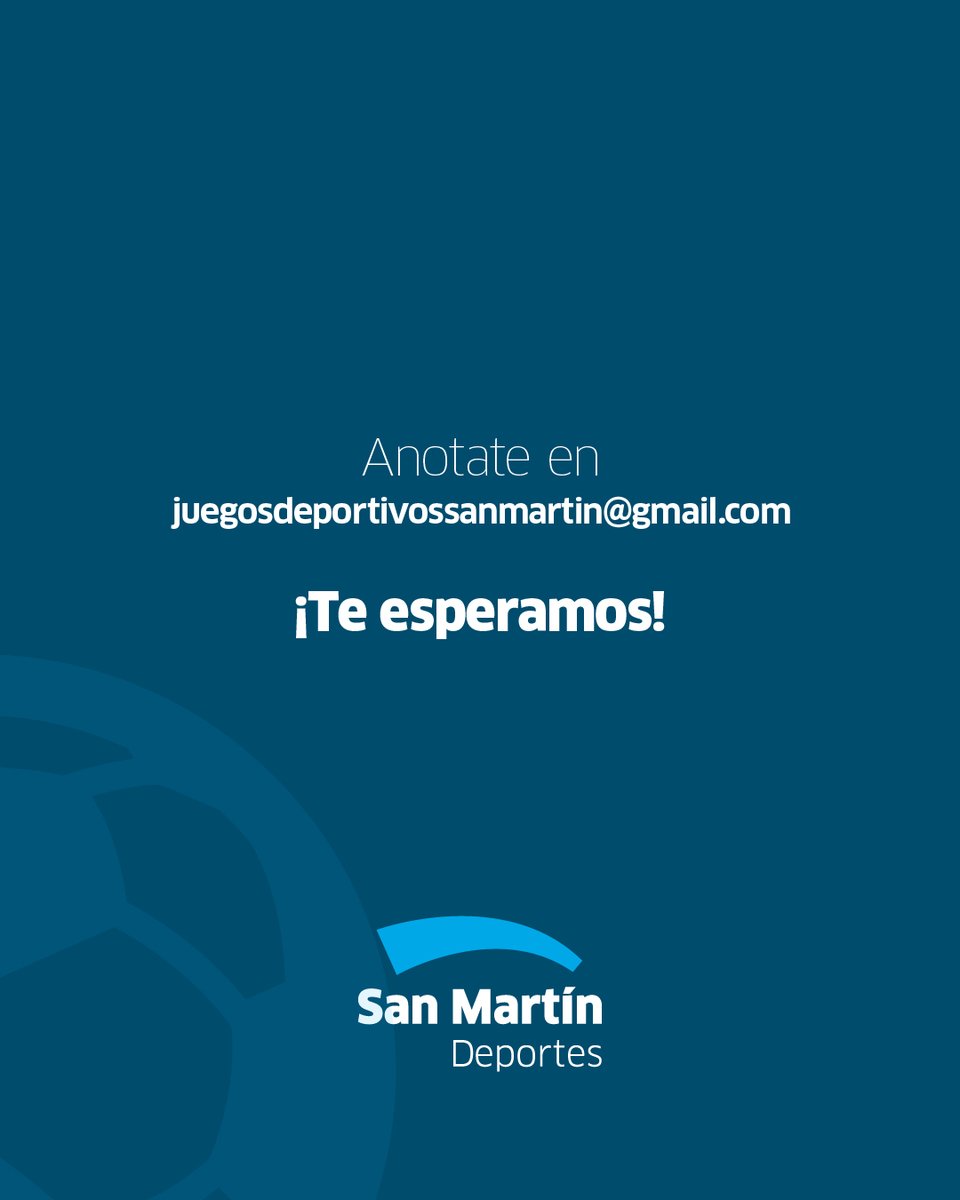 sanmartingob's tweet photo. 🤸🏿¡Las Escuelas públicas y privadas de la ciudad pueden inscribirse para competir en distintos deportes!

Una iniciativa que promueve el desarrollo deportivo, social y pedagógico de las alumnas y alumnos de nivel secundario.

📢Sumate en juegosdeportivossanmartin@gmail.com. https://t.co/wfTl5KSOta