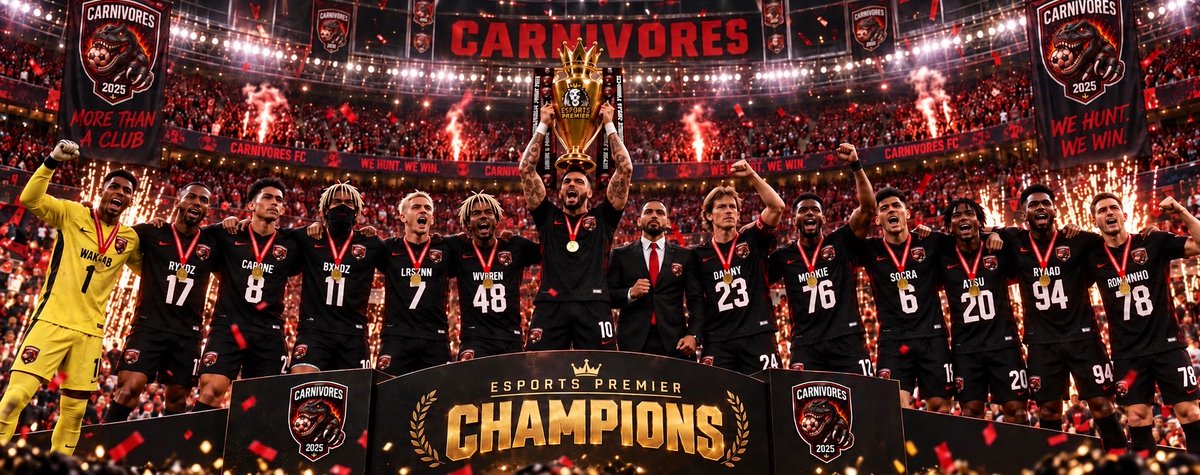 ILL_UPP_ESPORTS's tweet photo. 🏆 ESPORTS PREMIER CHAMPIONS 🏆 

@OfficialVPG 

💥 WE DONE IT‼️💥 

After a long season in @VPGPremier we can officially say we are the Esports Premier Champions! Congratulations to our players who fought for the badge and brought the trophy home 🍾 

We would like to thank each and every player who helped us achieve our goals of winning the Esports Premier 🏆 

A big thank you to 👇 

Manager/Captain - @Pulgish_

Strikers - @LRSznn @WvrrenSG 

Wingers - @Romaaninho_ @Ryxd17_ @Bandzyy10x 

Midfielders - @OpSocra @capone17x
@Linaldo

Defenders - @CoachMookie_ @Atsuhito_20 @Ryaad_94 @DS_23 

Goalkeepers - @G_WakabayashiGK @GrahvmGK 

We will be back FC27 with a hunger for more‼️🦖