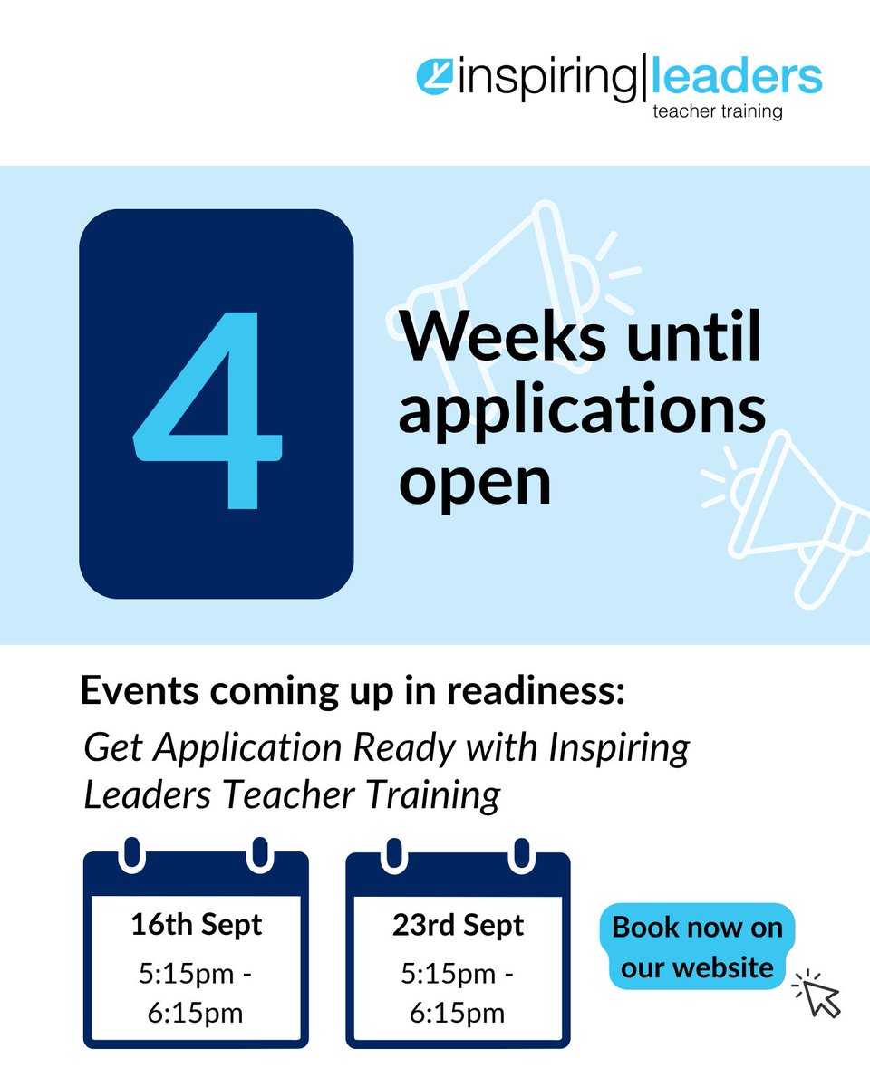 ILSCITT's tweet photo. 🎓If teaching has been on your mind, now is the perfect time to start getting ready. We are hosting a couple of webinars in the run up to applications opening, giving you everything you need to put your best application forward.

🔗 https://t.co/h0uXBLVlGg https://t.co/gSab0xIERO