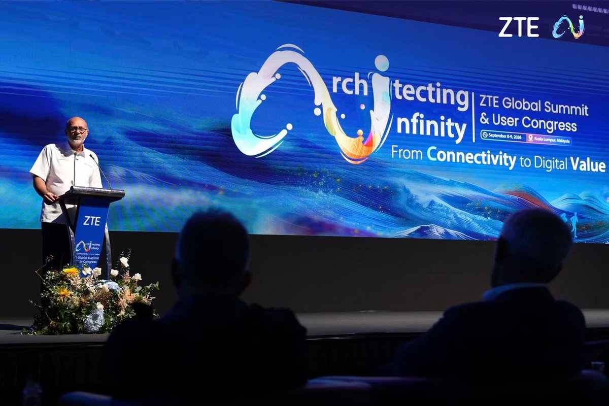 ZTEPress's tweet photo. The 15th #ZTE Global Summit & User Congress officially opened today in Kuala Lumpur, co-located for the first time with @GSMA M360 ASEAN! 🚀

Under the theme "Architecting Infinity – From Connectivity to Digital Value", keynotes were delivered by YB Dato' Seri Fahmi Fadzil @fahmi_fadzil (Minister of Communications, Malaysia), YB Gobind Singh Deo @GobindSinghDeo (Minister of Digital, Malaysia), Ouyang Yujing (Ambassador Extraordinary & Plenipotentiary of the People's Republic of China to Malaysia), Xie Junshi (Executive VP & COO, ZTE), and Zhang Wanchun (Senior VP, ZTE), alongside other global industry leaders. 💡

With over 500 global guests and partners in attendance, ZTE showcased its full-scenario AI network solutions, the TCO-optimal AI Factory, and innovative AI devices—mapping out an end-to-end commercial roadmap. 🌟

Read the full announcement: https://t.co/HItYCc9REQ

#ZTEGlobalSummit #ZTE4V #ZTEPartner #AI #ICT #GSMA #M360 #Malaysia