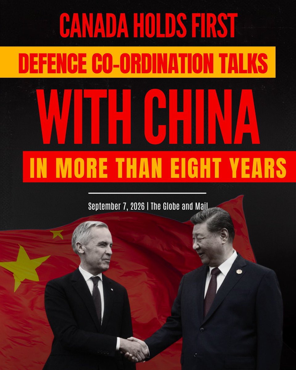 chriswarkentin's tweet photo. 🚨 BREAKING: Mark Carney is holding defence coordination talks with Communist China. This was kept hidden from Canadians until Chinese media reported on it. 

Communist China has kidnapped our people, interfered in our elections, and set up police stations on Canadian soil. Before the election, Carney even said that this regime was the biggest threat to Canada in the world! 

Why does Carney continue to push Canada towards Beijing?