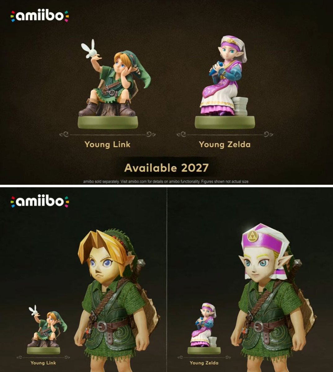 Swiftjar's tweet photo. The Legend of Zelda Ocarina of Time looks.... GORGEOUS!

Genuinely, cannot wait to play this masterpiece. Loved the amiibo figures in particular with how they provide you with masks. Very cool considering Majora's Mask is my favorite game of all time.

Would have loved to see the overworld expanded with more in it and maybe some extra content. However, the overall package looks phenomenal, and I can't wait to see everything hiding inside the final release.

Now to hopefully get my hands on the console, amiibo, ocarina and controller. 👀