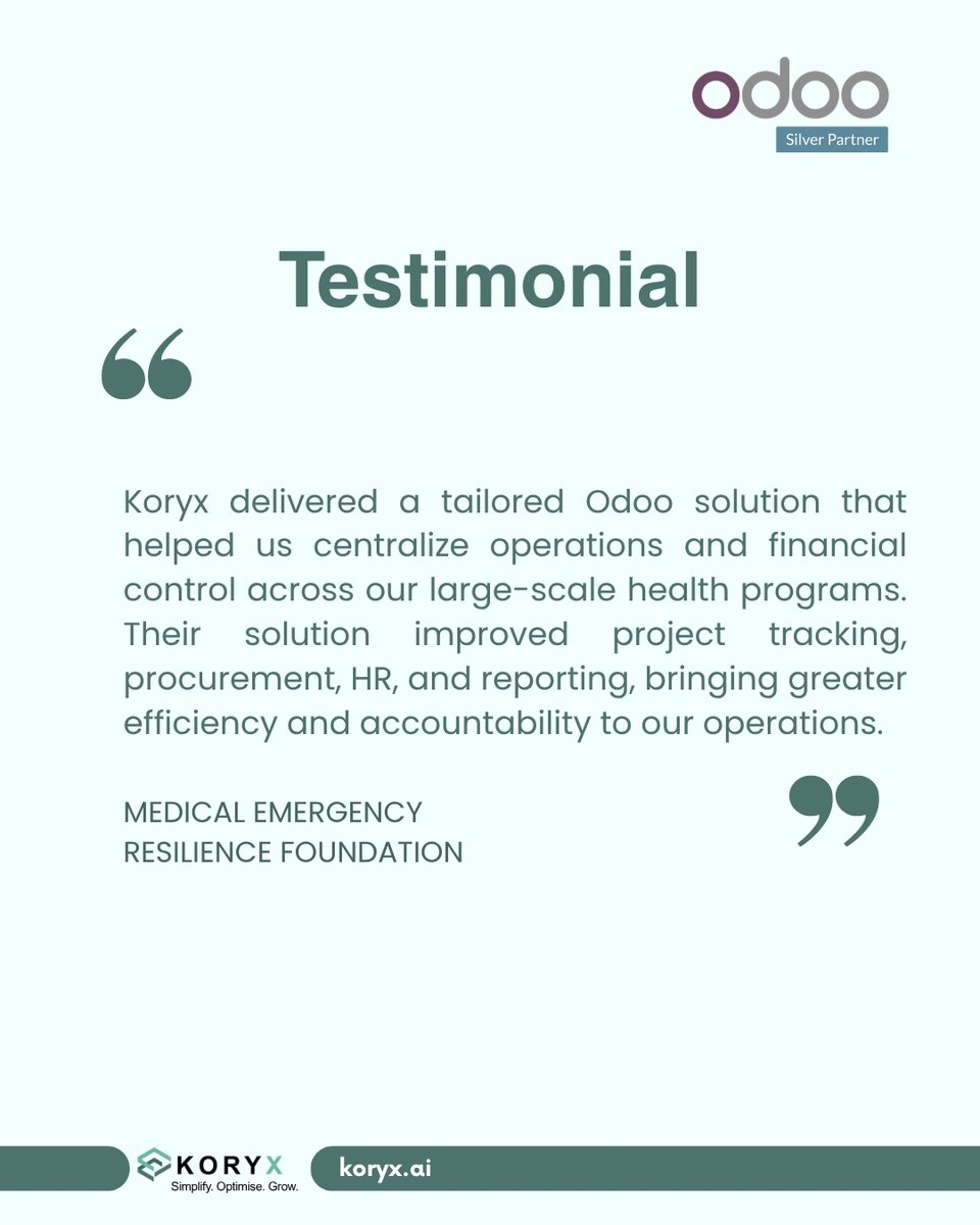 Koryx_erp's tweet photo. Hear from our clients.

#koryx #Odoosliverpartner https://t.co/Vc4sNCHotB