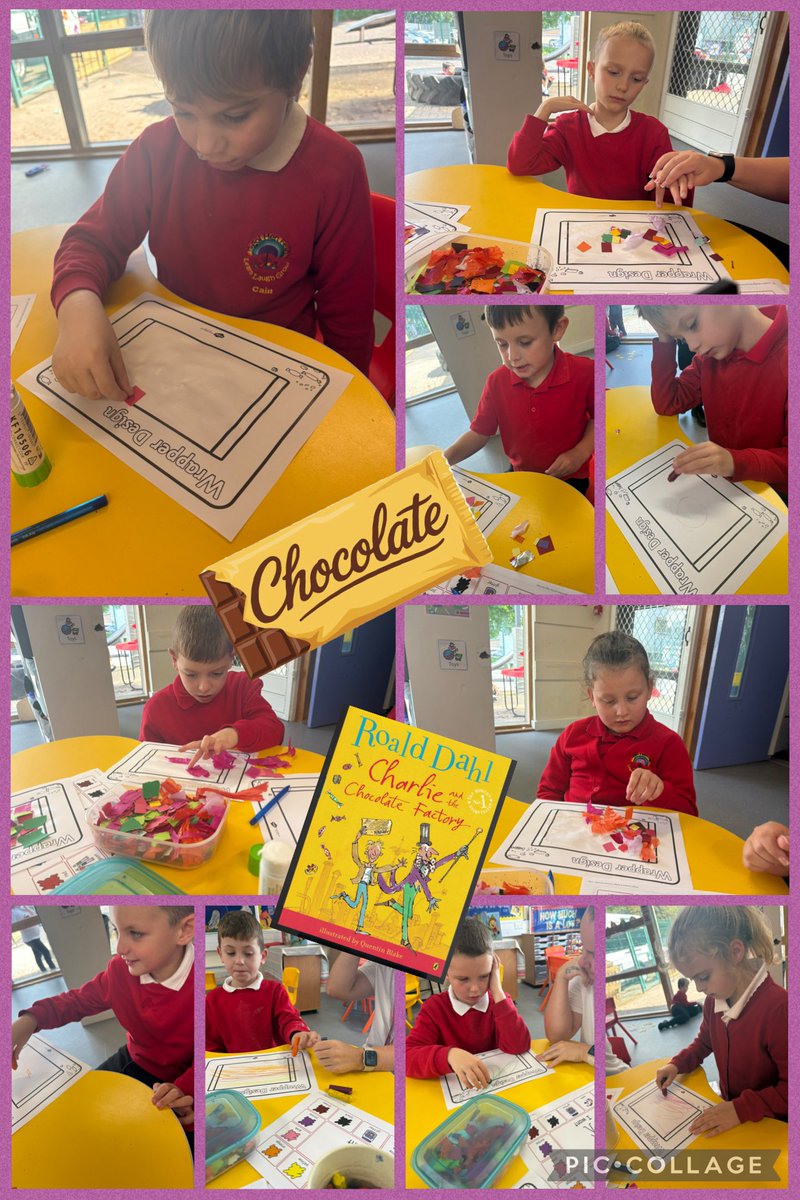 YsgolHenFelin's tweet photo. ๐ซ๐จ #YhfClass7 designed their own chocolate bars using crafts and crayons, inspired by Charlie and the Chocolate Factory for Roald Dahl Week ๐ฌ๐. So much imagination, colour, and fun! ๐๐ https://t.co/8YZNZjtH4N