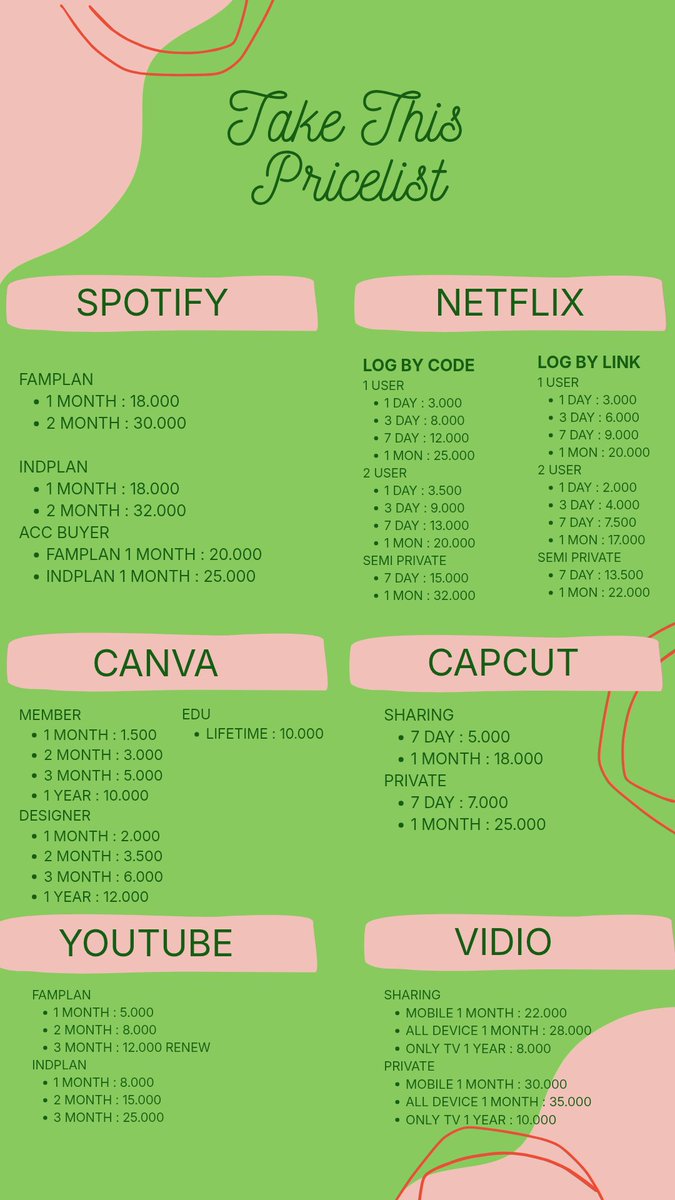 blackmamatt's tweet photo. ready all apk prem, aplikasi netflix, spotify, capcut, canva, youtube, dll tanya ajaa https://t.co/u9gTCKu6ot