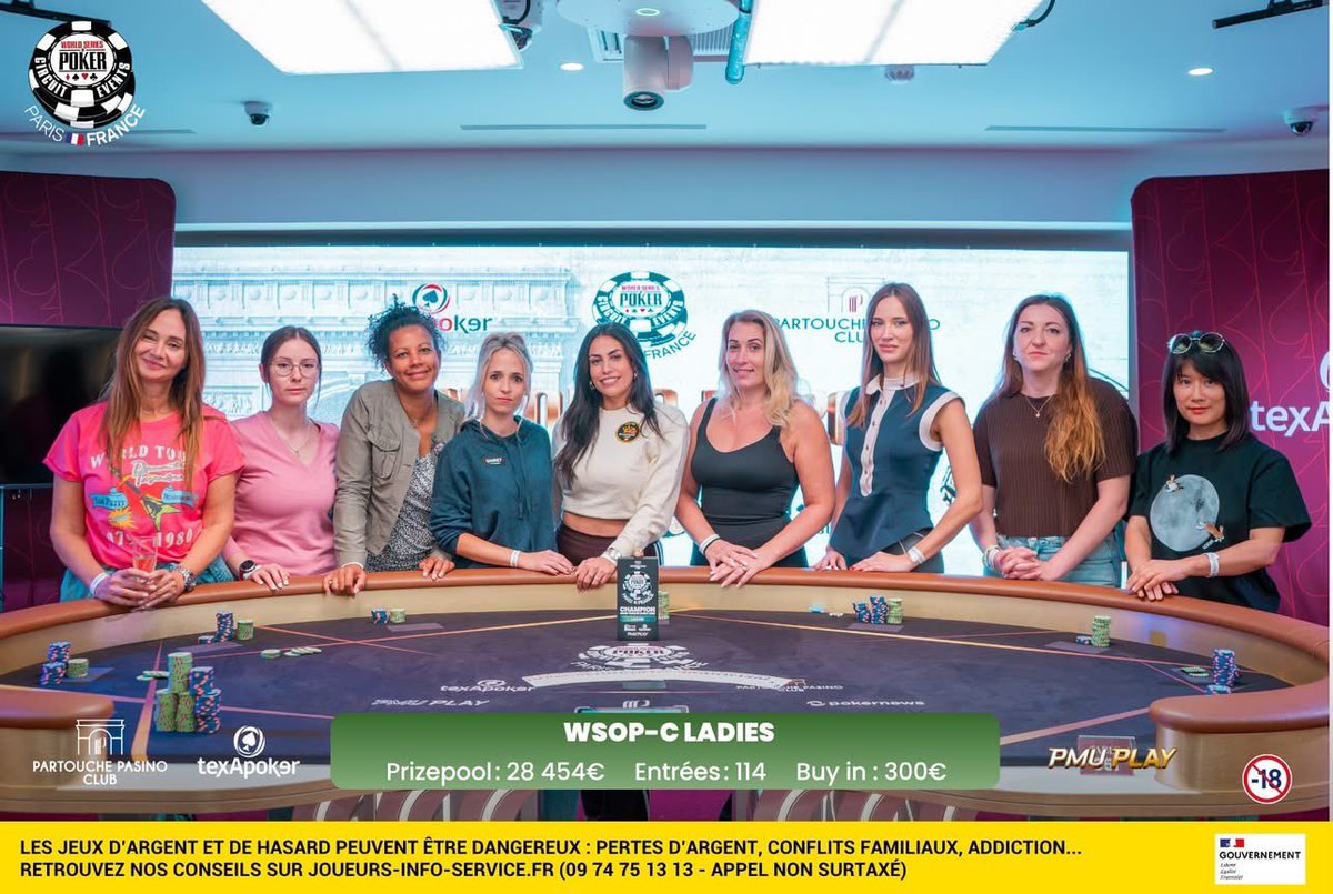 Janusport's tweet photo. On va vibrer 💥 

@MargauxPonnelle est en Table Finale du WSOP-C Ladies au Partouche Pasino Club 👊🏻 

Coverage à suivre sur @TexapokerLive et @Live_Poker ! https://t.co/qf0NBdElg4