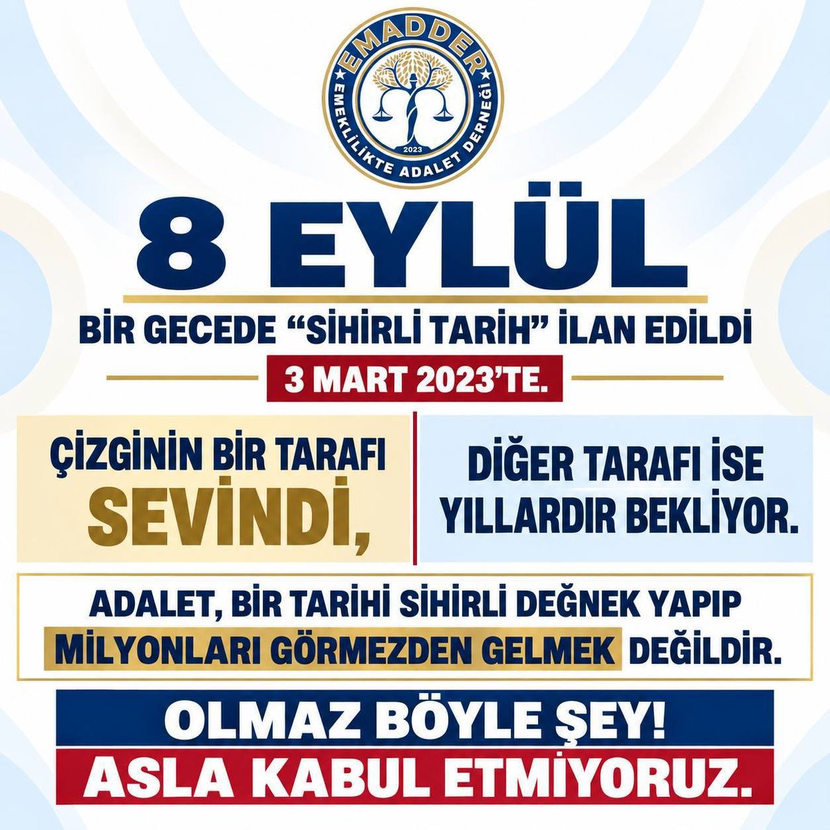 bahadirari1979's tweet photo. Emeklilikte Yaşa Değil Adalete takıldık.

Haksızlığa takıldık.

Teşekkürler @dileketesgk hanım
Ellerinize yüreğinize sağlık.

@EmadDernegi
#KademeyeCevapVerin 
#8EylülEmekliYaSonrası https://t.co/9LYhXAC2eE