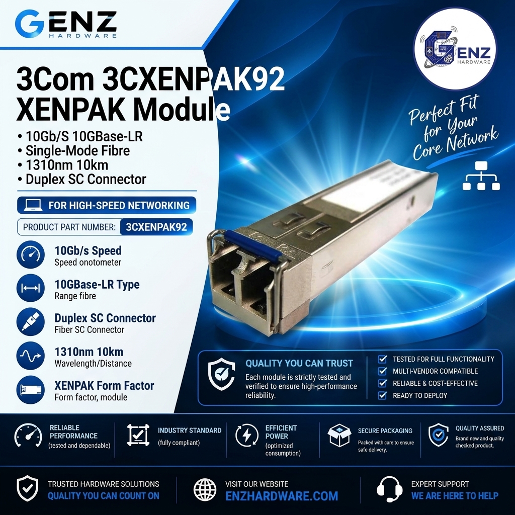 GenZ_Hardware's tweet photo. 3Com 3CXENPAK92 10Gb/S 10GBase-LR Single-Mode Fibre 1310nm 10km Duplex SC Connector XENPAK Transceiver Module 3Com Part Number: 3CXENPAK92 – New
#3Com #3CXENPAK92 #XENPAK #XENPAKTransceiver #10Gbps #10GBaseLR #10GigabitEthernet #SingleModeFiber #1310nm 
https://t.co/VxAS8lWpis https://t.co/xwCn87YrMh
