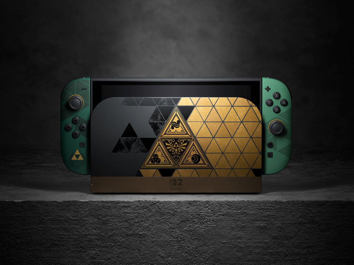 ZeldaOfficialJP's tweet photo. 「Nintendo Switch 2 （日本語・国内専用） ゼルダの伝説 40周年 アニバーサリーエディション」は10月29日（木）発売です。
トライフォースの紋様をあしらった特別デザインです。 
#ゼルダの伝説40周年
https://t.co/s9VgqgctIr https://t.co/aEyU9n2SnV