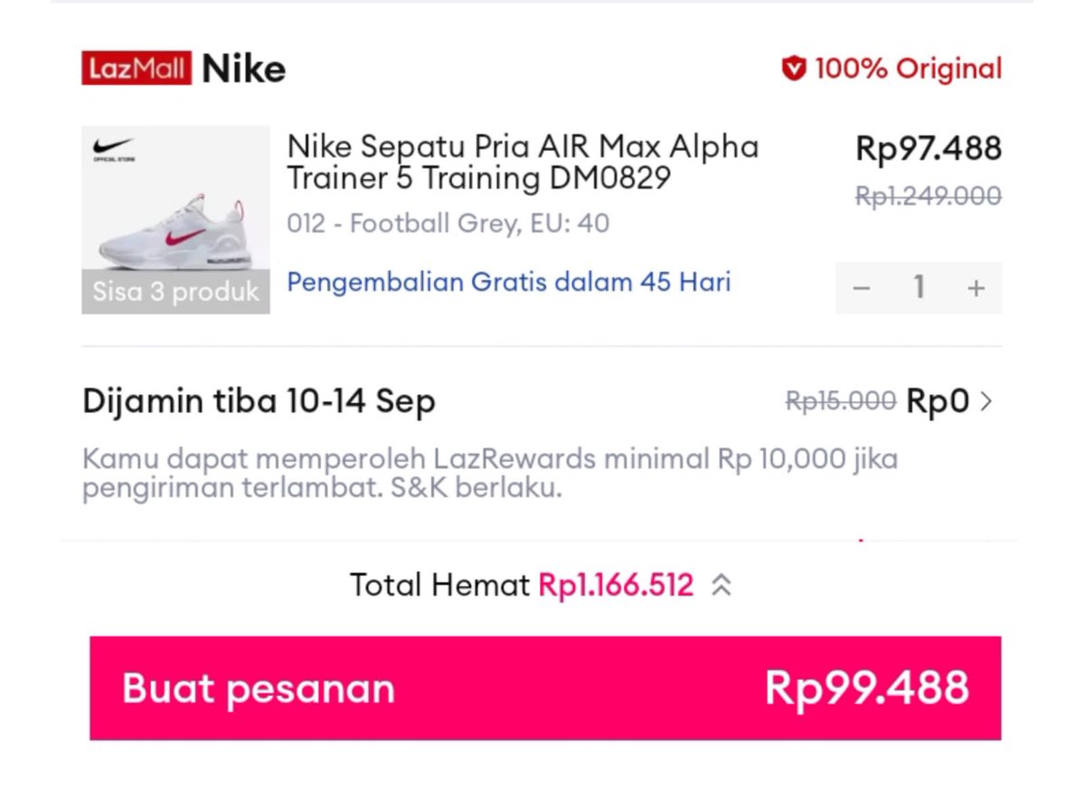 xkode06's tweet photo. Buruan guys, ini lumayan bgt nike segini 
https://t.co/e0UedZqjxp https://t.co/MjvCTiR7JO