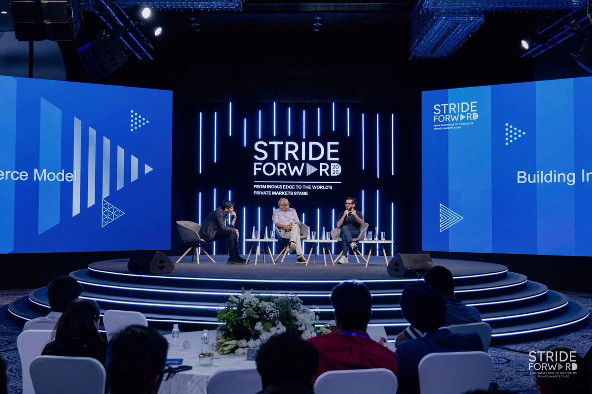AmcStride's tweet photo. India’s next consumer commerce model will not be defined by offline or online alone.

At #StrideForward2026, Kishore Biyani, @amangupta0303 &amp; @prathammittal explored how trust and convenience are converging to build globally relevant businesses from India. https://t.co/7OYywYV95L