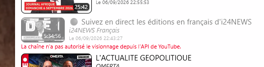ymobactus's tweet photo. @BPMSportsRadio @i24NEWS_FR @QubRadio @RFI @France24_fr @franceinfo @puissance_tv @africanews @i24NEWS_FR bonjour, je m'étonne que tous vos directs (et rediffs) sont bloqués alors que vos vidéos standards sont autorisées https://t.co/Py68sFEVLO
