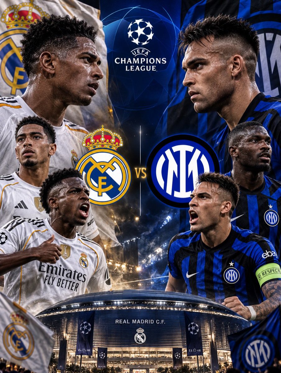 1401Daksh44326's tweet photo. Real Madrid vs Inter tonight in the Champions League. Inter are in great form, but hard to bet against Madrid at the Bernabéu. Expecting a tight 2-1 win for Madrid. Just sitting back as a Blues fan enjoying the neutral show 🍿 comment ur prediction #UCL #RMINT
@ChampionsLeague https://t.co/bpKAEcYBmP
