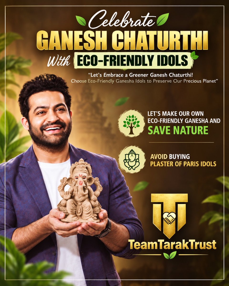 TeamTarakTrust's tweet photo. Celebrate Ganesh Chaturthi with responsibility

@tarak9999 ❤️ https://t.co/9tD8cxa3pD