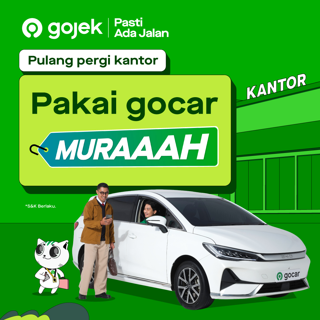 gojekindonesia's tweet photo. Selalu MURAAAH kalo pakai GoCar! Klik 🚗