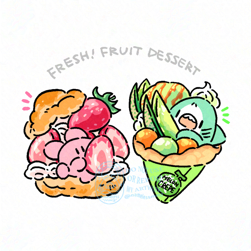namelessmm2's tweet photo. フルーツ！🍓🍈🫐
#果物の日 #イラスト #illustration https://t.co/5eM19vuhjj