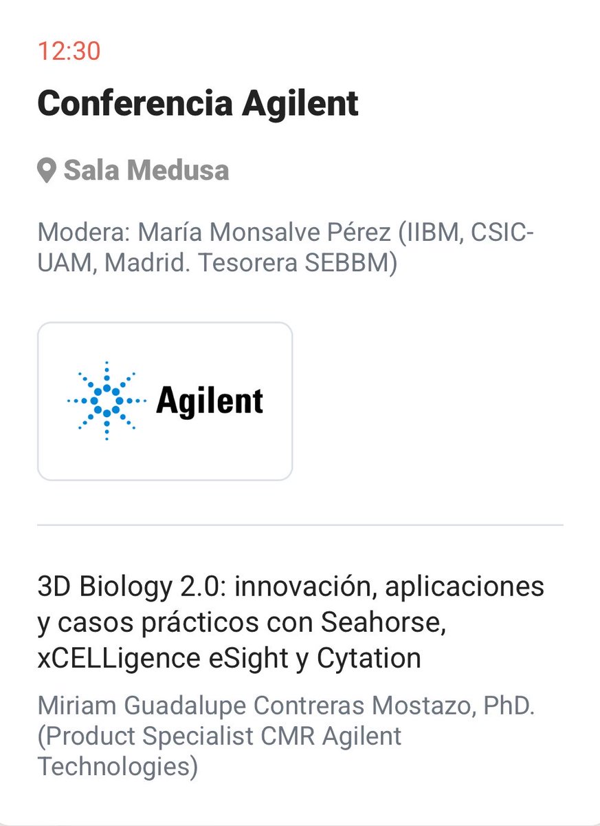 lauradobu's tweet photo. Comenzamos visitando la de Agilent, que presentan novedades sobre el cultivo 3D. #48CongresoSEBBM @Agilent https://t.co/OQXpj1MXXK