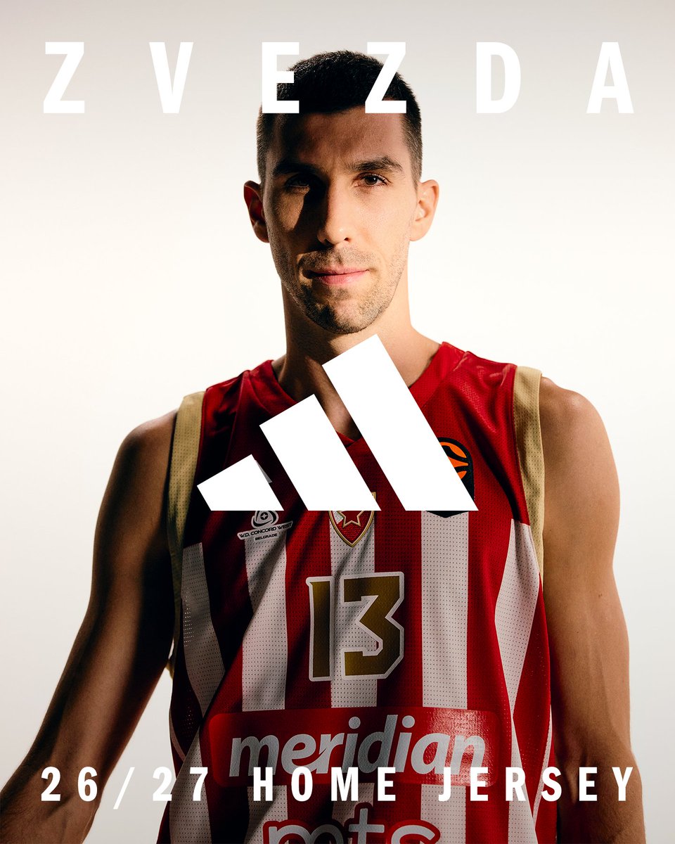 kkcrvenazvezda's tweet photo. HOME JERSEY 2026/27 | BC Crvena zvezda Meridianbet Belgrade x adidas 🔴⚪🤩

@adidasHoops @adidas #kkcz #WeAreTheTeam https://t.co/GqOFFaTv3p