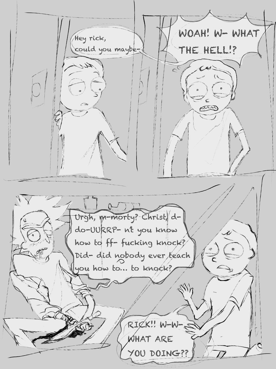 appIedashie's tweet photo. The comic where morty catches rick drunk cutting himself (4/6) #rickorty #rickandmorty https://t.co/kyM86pFzeD