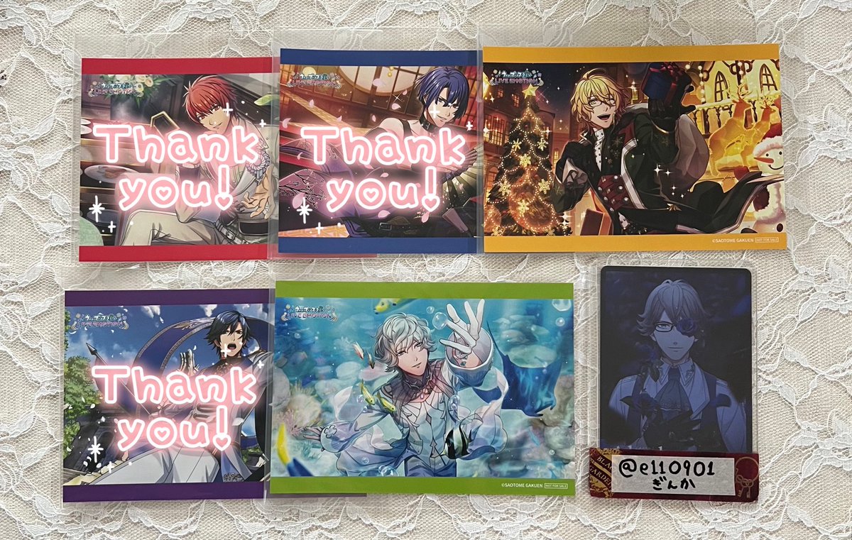 e11O9O1's tweet photo. 【交換】うたプリ ライエモ アニメイト フェア ブロマイド 特典

【譲】 那月 シオン

【求】 瑛一

9/12(土)都内お手渡し(時間、場所要相談)
または郵送
1点からお気軽にお声がけくださいませ🌼 https://t.co/k5xlDKhvBQ
