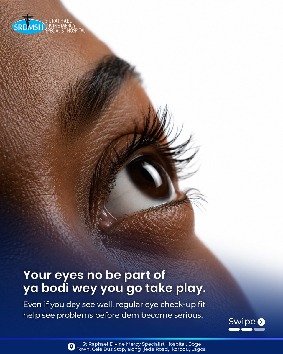 official_srdmsh's tweet photo. No wait until your eyes start to dey look one kain before you check am for our hospital.
No let ‘everywhere first blur’ true true before you start dey find solution.
#straphaelhospital #specialisthospitalinlagos #healthcare https://t.co/N1dBM2F18E
