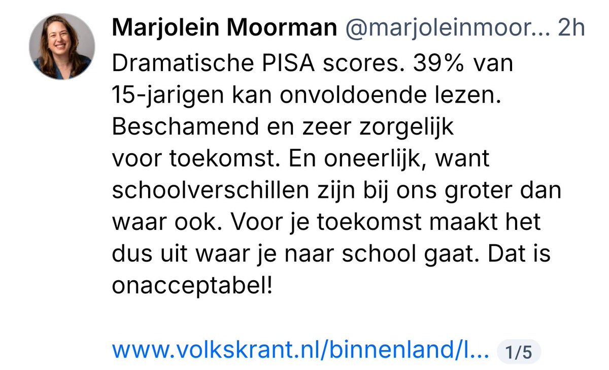 Sandervandam2's tweet photo. Eerst grote aantallen mensen die de taal niet machtig zijn naar binnenhengelen en nu verontwaardigd zijn omdat hun kinderen de Nederlandse taal niet op een redelijk niveau beheersen. https://t.co/2lFULI0GKD