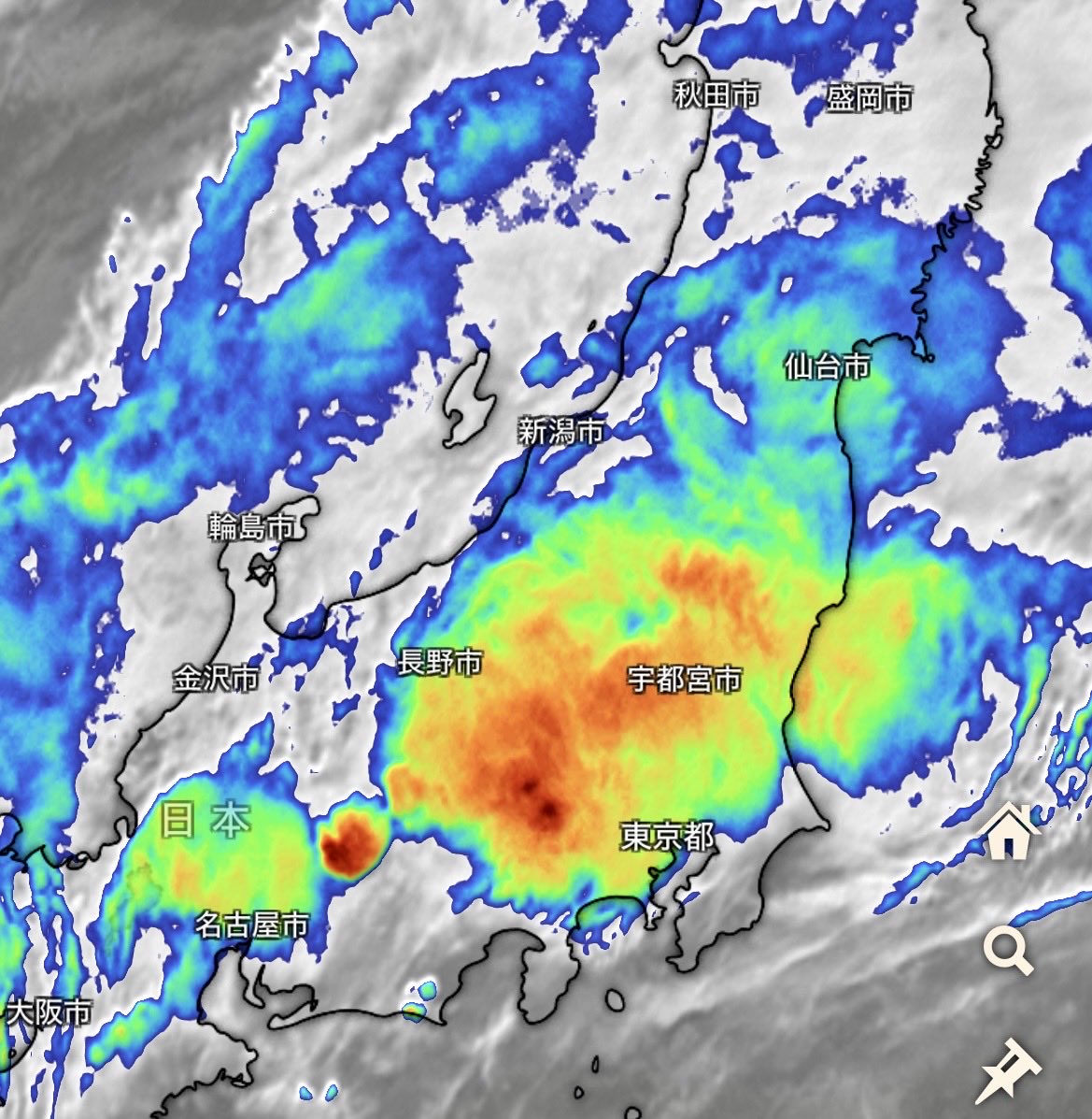 weather1130's tweet photo. 関東甲信エリアで雨雲が急速に発達しています
東京都心も含めて線状降水帯発生の可能性が高まっています https://t.co/HWQVuTeiGJ