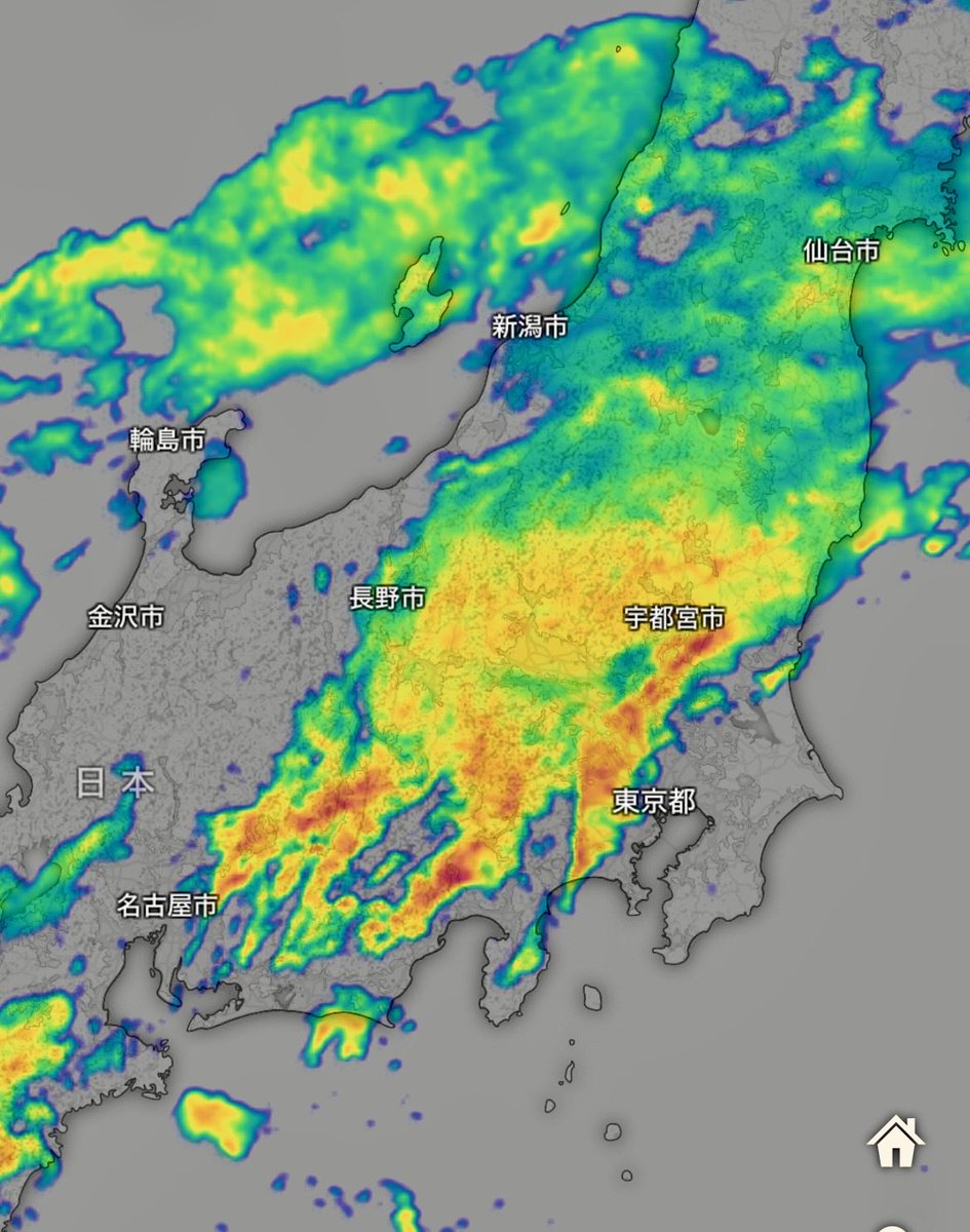 weather1130's tweet photo. 関東甲信エリアで雨雲が急速に発達しています
東京都心も含めて線状降水帯発生の可能性が高まっています https://t.co/HWQVuTeiGJ