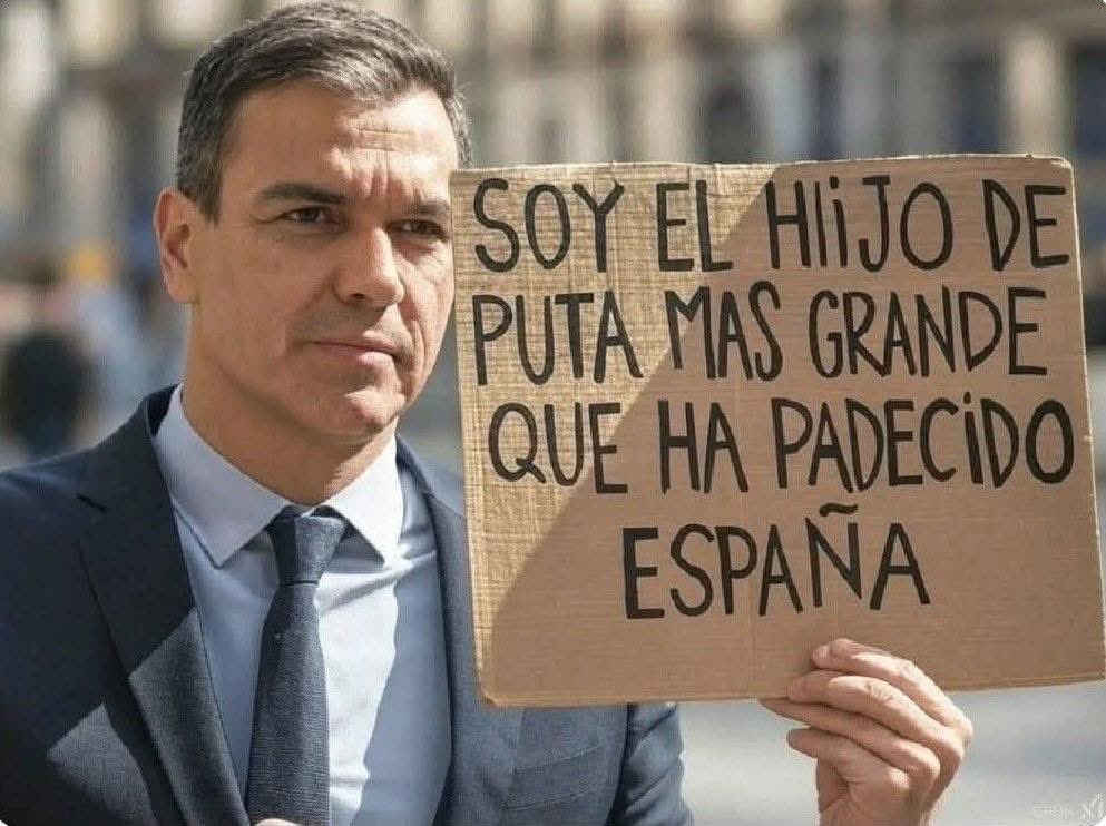 digerir_danielo's tweet photo. @sanchezcastejon Hijo de puta bastardo putero https://t.co/FxkwIVrf8E