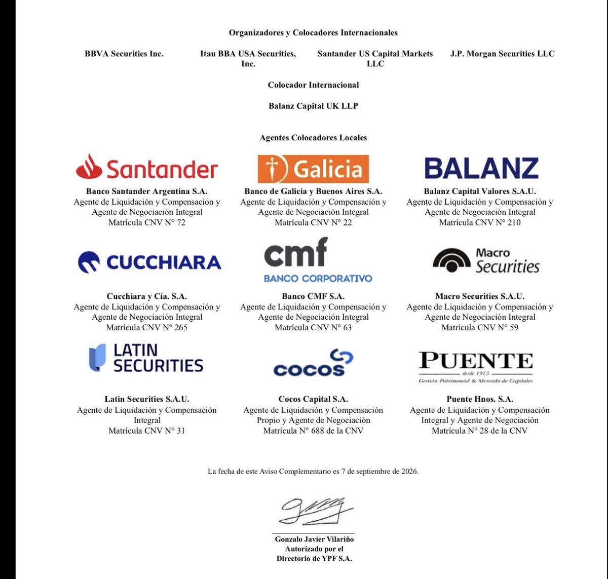 arielsbdar's tweet photo. 🚨 $YPF SUMA A COCOS COMO COLOCADOR DE SU NUEVA ON INTERNACIONAL A 9 AÑOS! La empresa busca recaudar ~ 500 litros (ampliables).

El rol de @cocoscap como actor clave en el mercado de capitales local es cada vez más impresionante.

Más inversión es más crecimiento, mas trabajo! https://t.co/mmfxLzAg6T