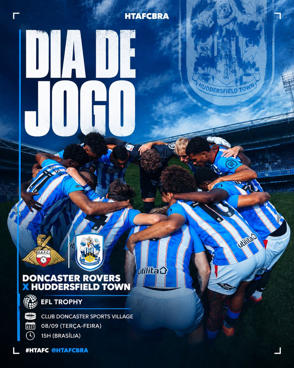 HTAFCBRA's tweet photo. > > > DIA DE JOGO <<<

⚽ Doncaster Rovers x Huddersfield Town

🏆 EFL TROPHY

🏟️ Club Doncaster Sports Village

⌚ 15h (Brasília)

#htafc https://t.co/TW6QWX3xkq
