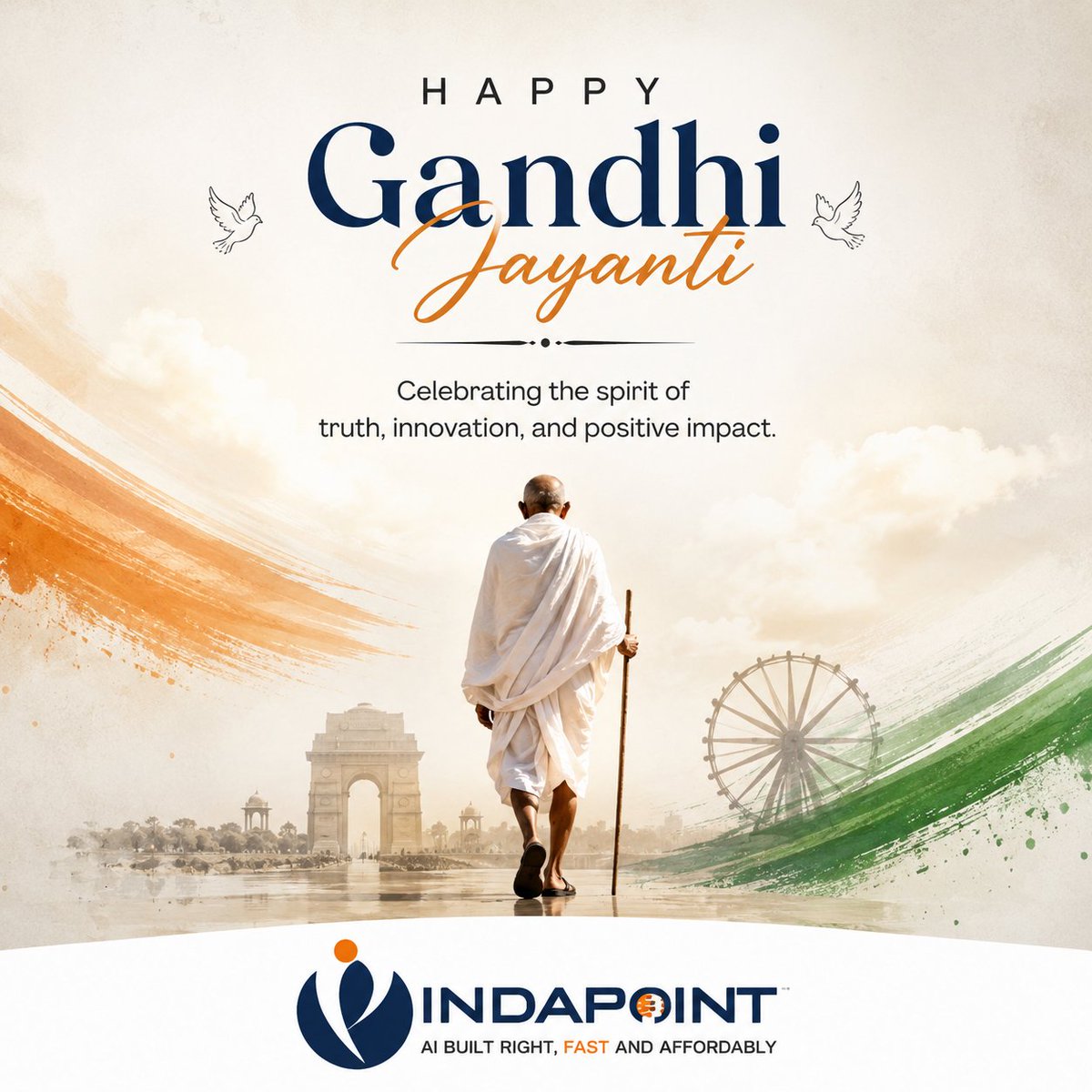 indapoint's tweet photo. On Gandhi Jayanti, let’s remember the values that create lasting change  integrity, perseverance, and purpose.

Be the change. Lead with responsibility. Build a better tomorrow. 🌱

#GandhiJayanti #MahatmaGandhi #Leadership #PositiveChange #IndaPoint https://t.co/QGW6sdeiyi