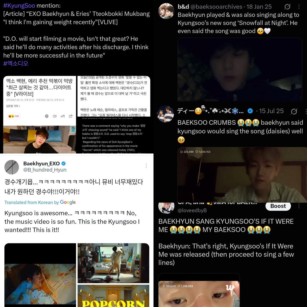 loveedbyB's tweet photo. In an alternate universe, Baekhyun would definitely be Kyungsoo’s biggest hype man leaving comments everywhere during his comeback era because he’s such a fan of his music

MY BAEKSOO ☹️☹️☹️ https://t.co/GvQh5rUATn