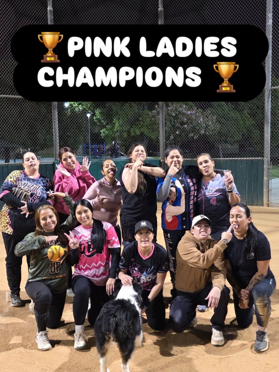 DaniloDionkoler's tweet photo. What a night! We won 1st place in our Women’s Slowpitch Championship. Hit a grand slam with my new Metas. So grateful for these talented, kind-hearted, drama-free Pink Ladies. Love you all! https://t.co/xD9Bh8Kpse