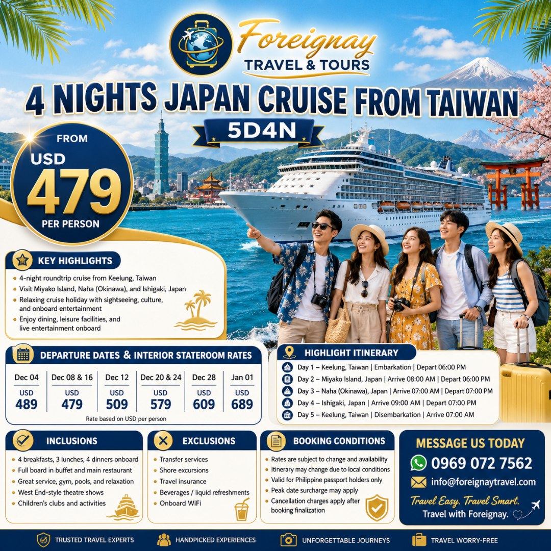 Balboa_46's tweet photo. Sail from Taiwan to Japan: a 5D4N cruise from Keelung to Miyako, Naha, and Ishigaki. Includes meals, onboard entertainment, pools, gym, and kids’ activities. From USD 479 per person. Limited cabins available. https://t.co/XLVrkx9VVm