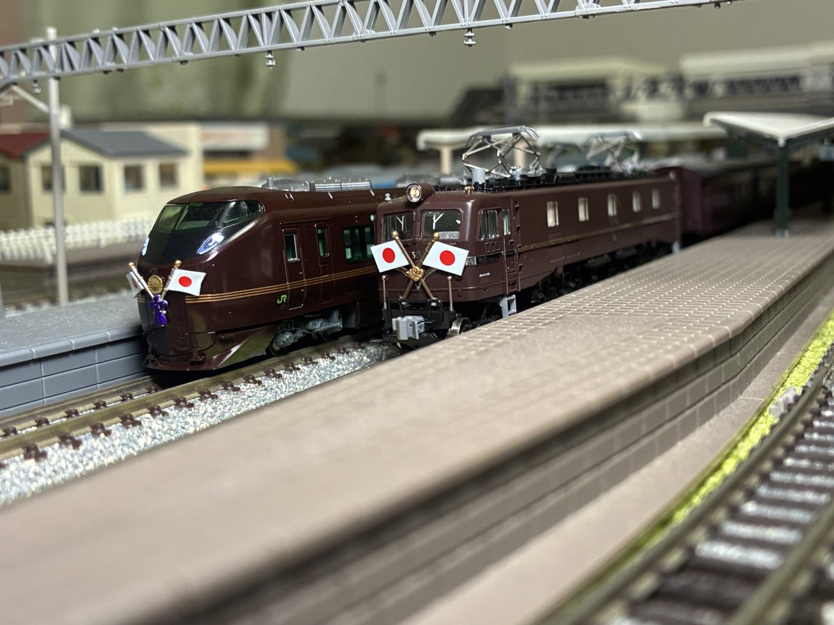 IWSstation's tweet photo. 13 655といったらやっぱりTR車も(中古ポチッ)
14 JAM来たしなんか買わなきゃ(パノラマEXPアルプス)
15 1号編成到着！新旧お召し最高！
16 ハードオフでコキ安いなぁ。銀釜含めて貨物機に引かせる物タキしか無いし買うかぁ(4両)
17 やっぱり4両じゃ物足りないな(追加4両)

いまここ🙌 https://t.co/ItNrKPk2DO
