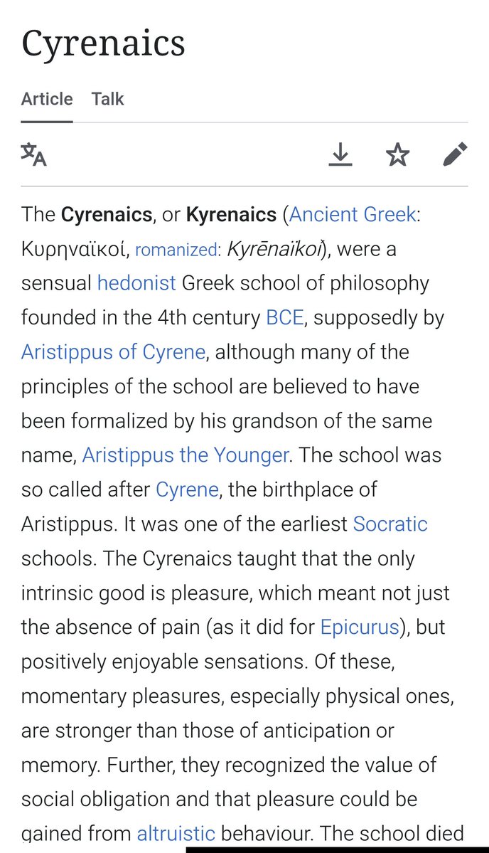 MeganeSimp's tweet photo. Oh my god???? I just started reading it and already saw a ref that hoyo used for Cyrene?? 😭😭😭
All this "gentle ending" and ending B thing is based on this "suffering and grief is the worst thing ever" belief and this is what Cyrenaics were preaching https://t.co/a5bHdqeDCb