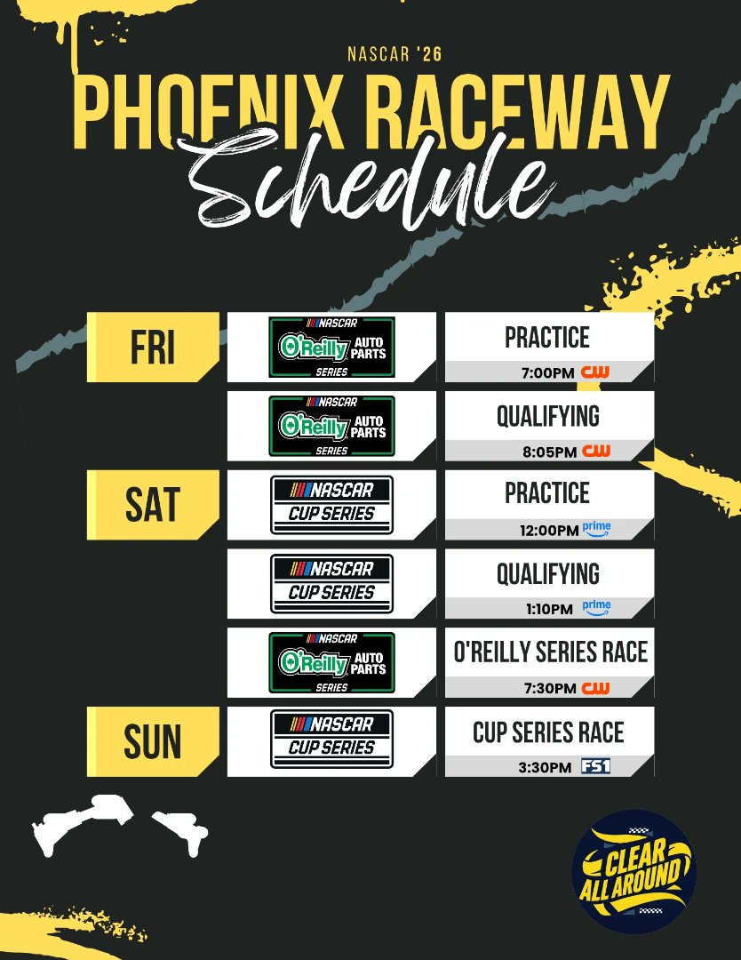 srdlugrl's tweet photo. The weekend schedule is set! @phoenixraceway https://t.co/KriJ5OkCNq