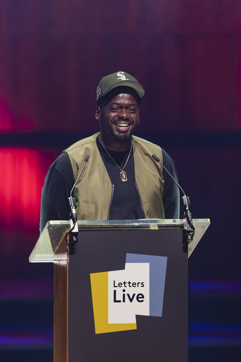 Daniel Kaluuya speaking at the 2026 Letters Live event.