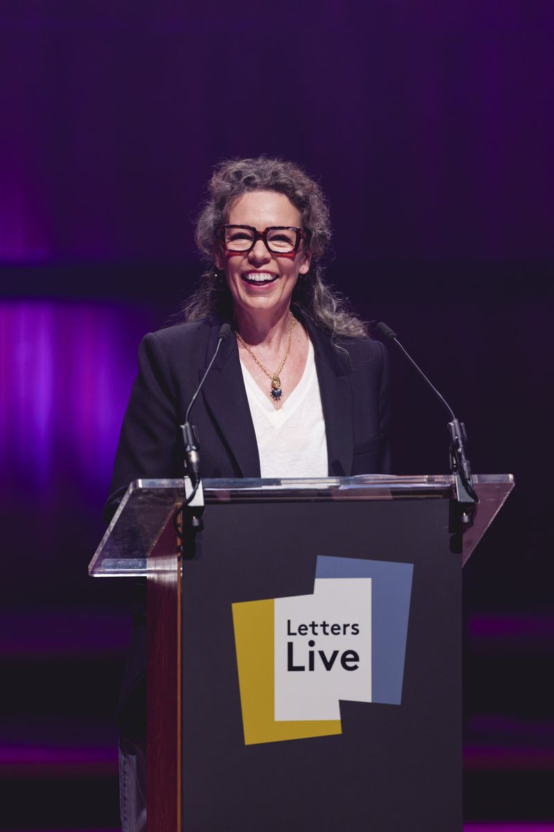 Olivia Colman speaking at the 2026 Letters Live event.