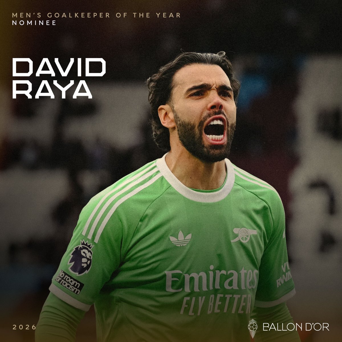 Arsenal's tweet photo. So often the hero 🧤

David Raya has been nominated for the 2026 Ballon d'Or Men's Goalkeeper of the Year award 👇