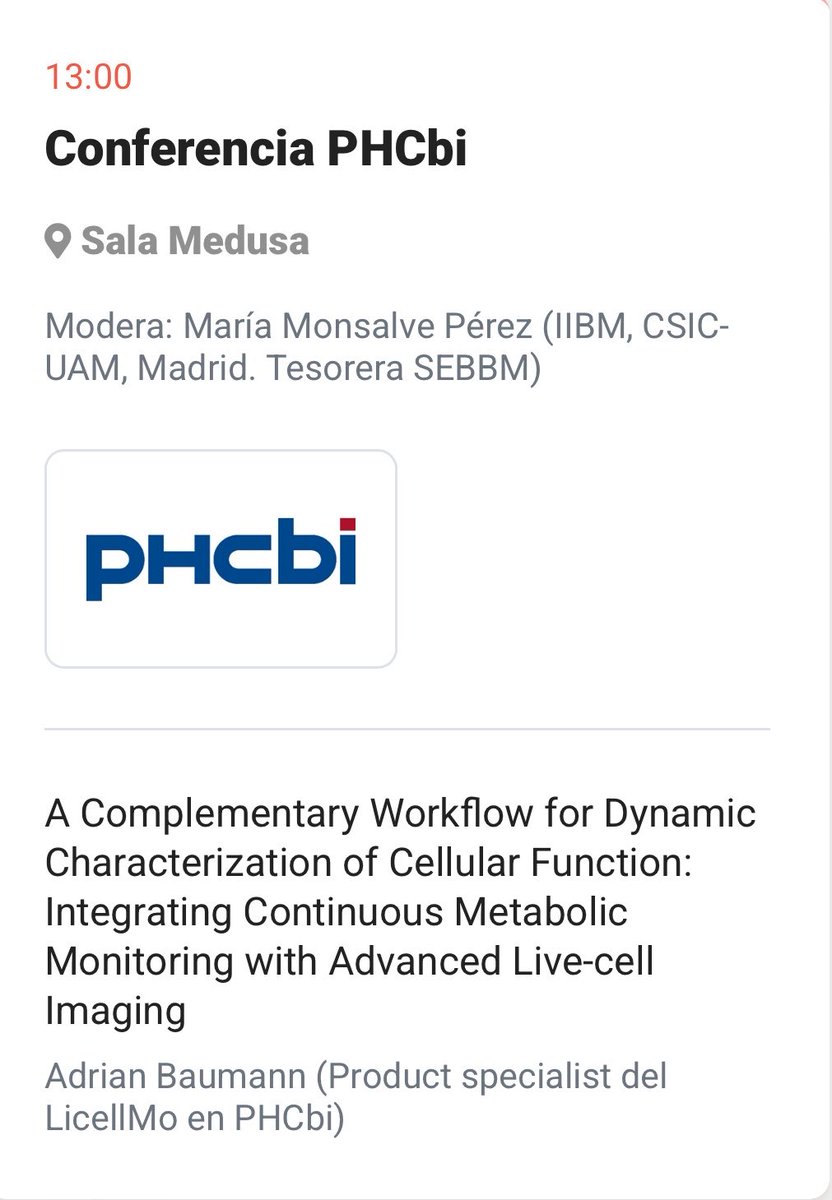 lauradobu's tweet photo. @Agilent Ahora la conferencia de PHCbi. Nos muestran novedades sobre el monitoreo del metabolismo. 

⚠️ #AlertaNovedad
Hemos tenido la oportunidad desde @MitoxiLabIIBm de probar el equipo para estudiar consumo de glucosa y producción de lactato en organoides. 

#48CongresoSEBBM https://t.co/2e7yPVuOSb